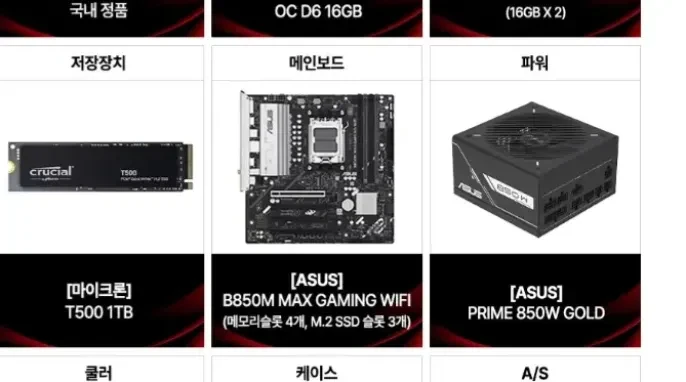 [11번가] 9800X3D+RX9070XT 16GB+32GB+1TB 완본체