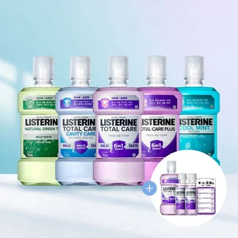 리스테린 그린티/쿨민트 750ml 4개 + 토탈케어마일드 450ml 증정