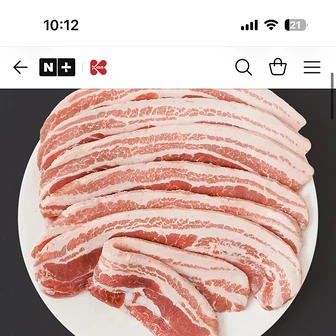 네이버) 케이미트 냉동 삼겹살 1kg 9910원 네멤무배