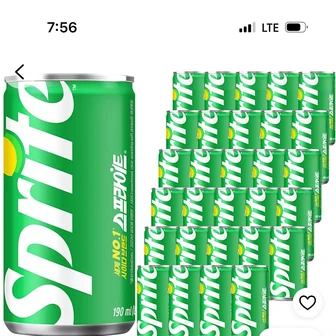 쿠팡)스프라이트 사이다, 190ml, 30개 11,400원