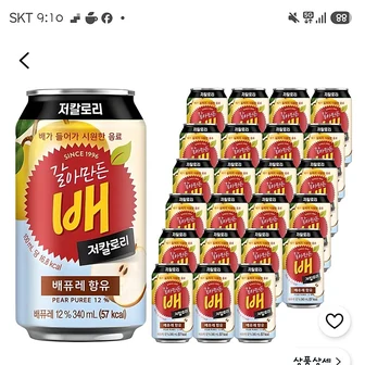 쿠팡) 갈아만든배 저칼로리, 340ml, 24개 10,240원
