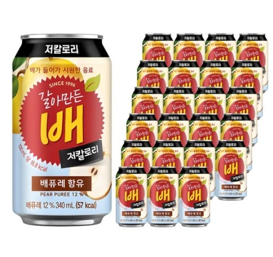 갈아만든배 저칼로리, 340ml, 24개 10,240원
