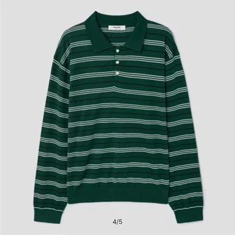 에잇세컨즈 포멀 스트라이프 칼라 니트 그린, 14,880원