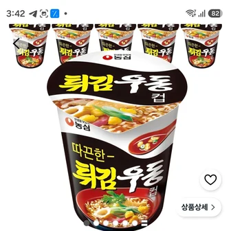 튀김우동 컵면, 62g, 6개
