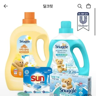 스너글 캡슐 세탁세제 30개입 2개+드라이시트 5매입 허거블 코튼/블루스파클