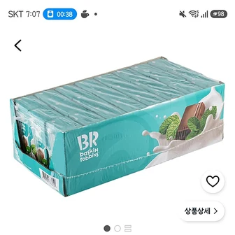 오름/쿠팡)배스킨라빈스 민트초코 우유 190ml 24개 8,340원