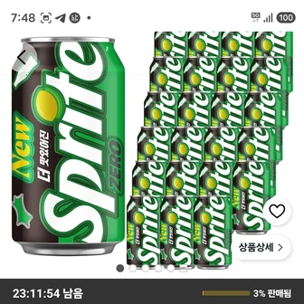 스프라이트 제로 사이다, 350ml, 24개