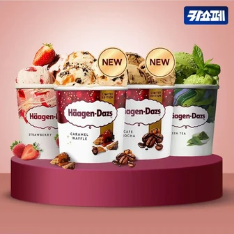하겐다즈 파인트4개 골라담기 (신상맛 카라멜 와플, 카페 모카)