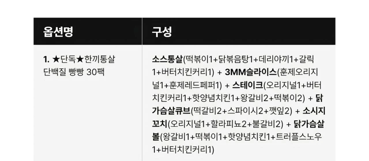 한끼통살 단백질빵빵 30팩 카카오페이