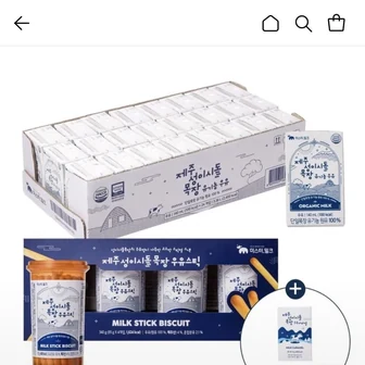 [롯데온] 제주 성이시돌 목장 유기농 멸균우유 140ml 24개+우유스틱 85g 4개 (31,210원/무배)