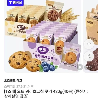 [11번가] 오트 귀리초코칩 쿠키 480g (7,900원/무료)