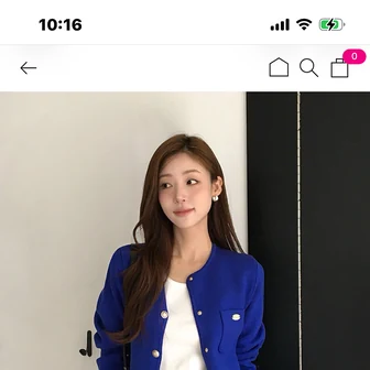 바바더닷컴)더아이잗 크롭 가디건 블루 69520원 무배