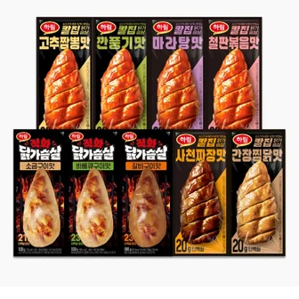 하림 직화 닭가슴살 3종 각 2팩 (총 6팩) + 칼집 닭가슴살 6종 각 1팩 (총 6팩)
